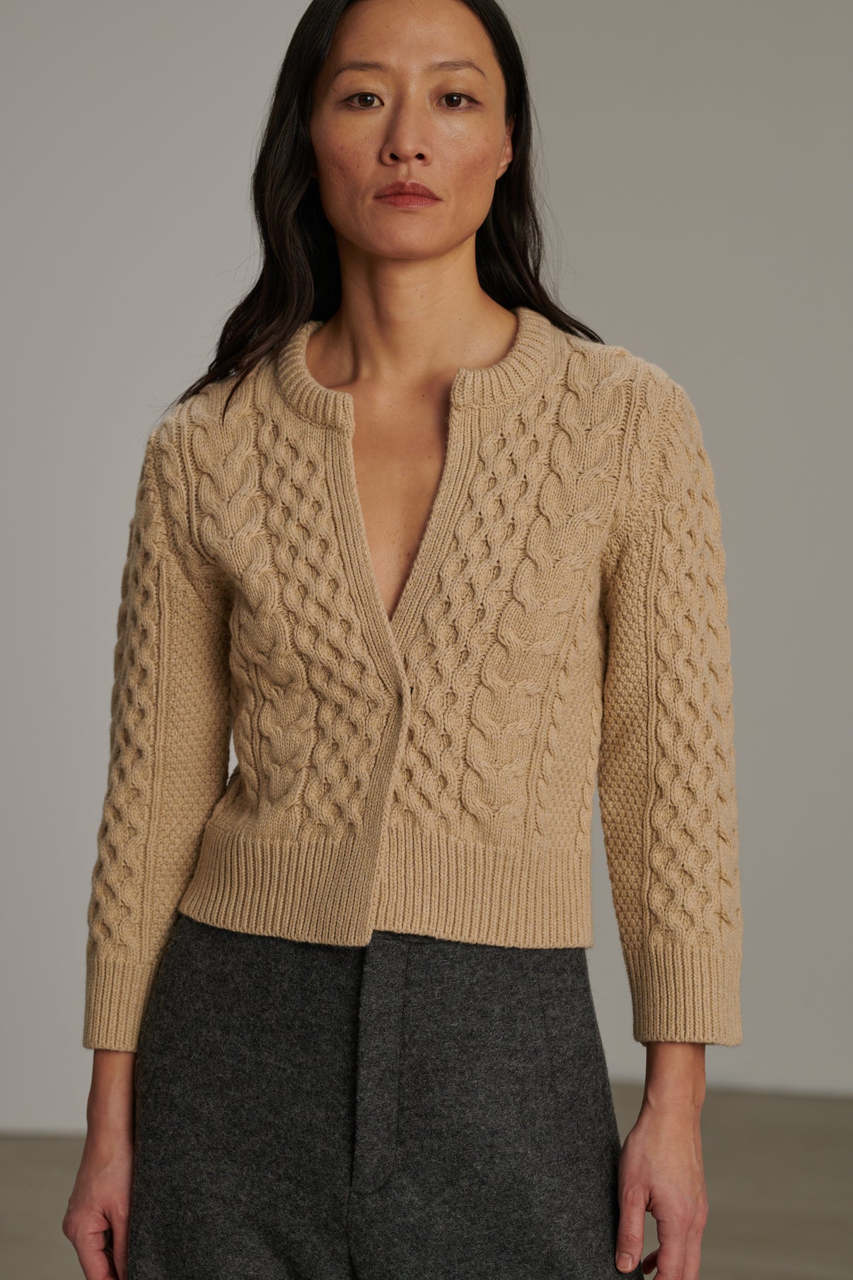 Cardigan Conrad - Beige - Laine - Femme vue 1