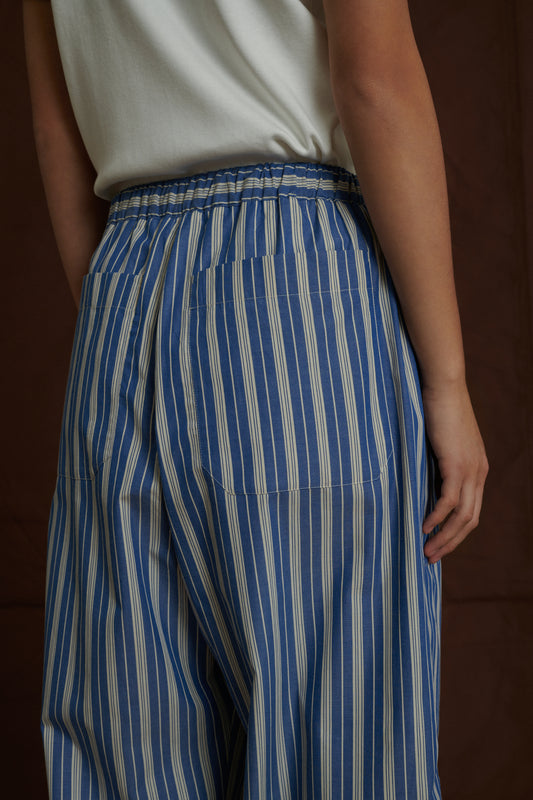 Pantalon Albert - Bleu/Blanc - Coton - Femme