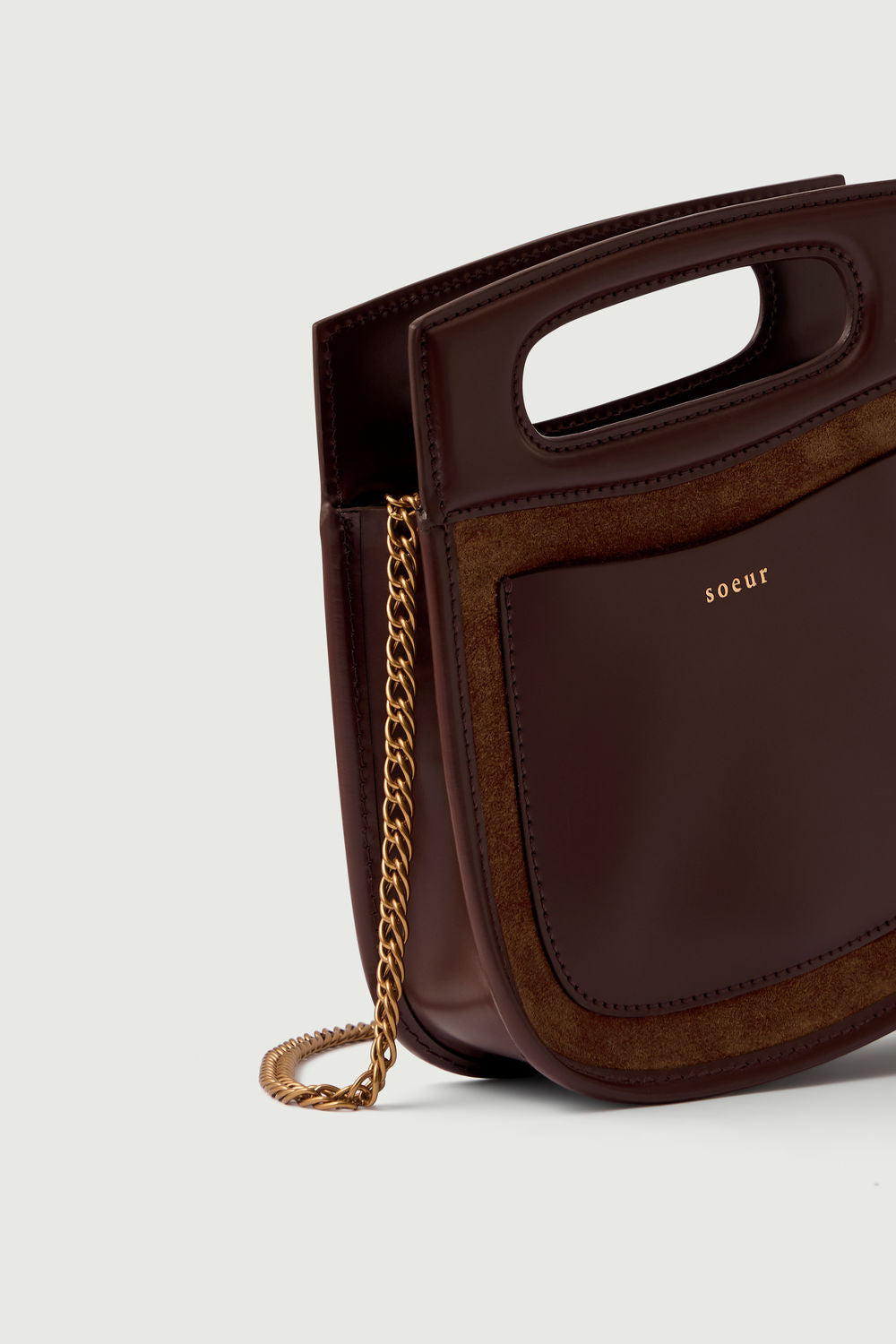 Sac Cheri Mini - Chocolat - Cuir - Femme vue 5